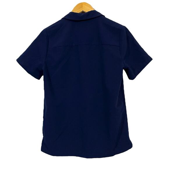 FIGS Nala Short Sleeve Scrub Polo Top - Blue - XS - Picture 2 of 10